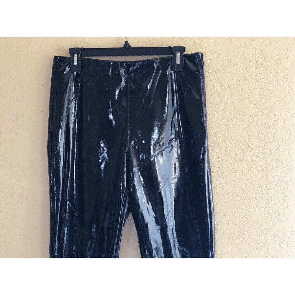 TOPSHOP Women's Black High Waist Percy Vinyl Leggings - Picture 11 of 12